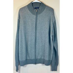 NWOT Patrick Assaraf Linea Rossa Merino Wool Blend Full Zip Sweater Men's XXL